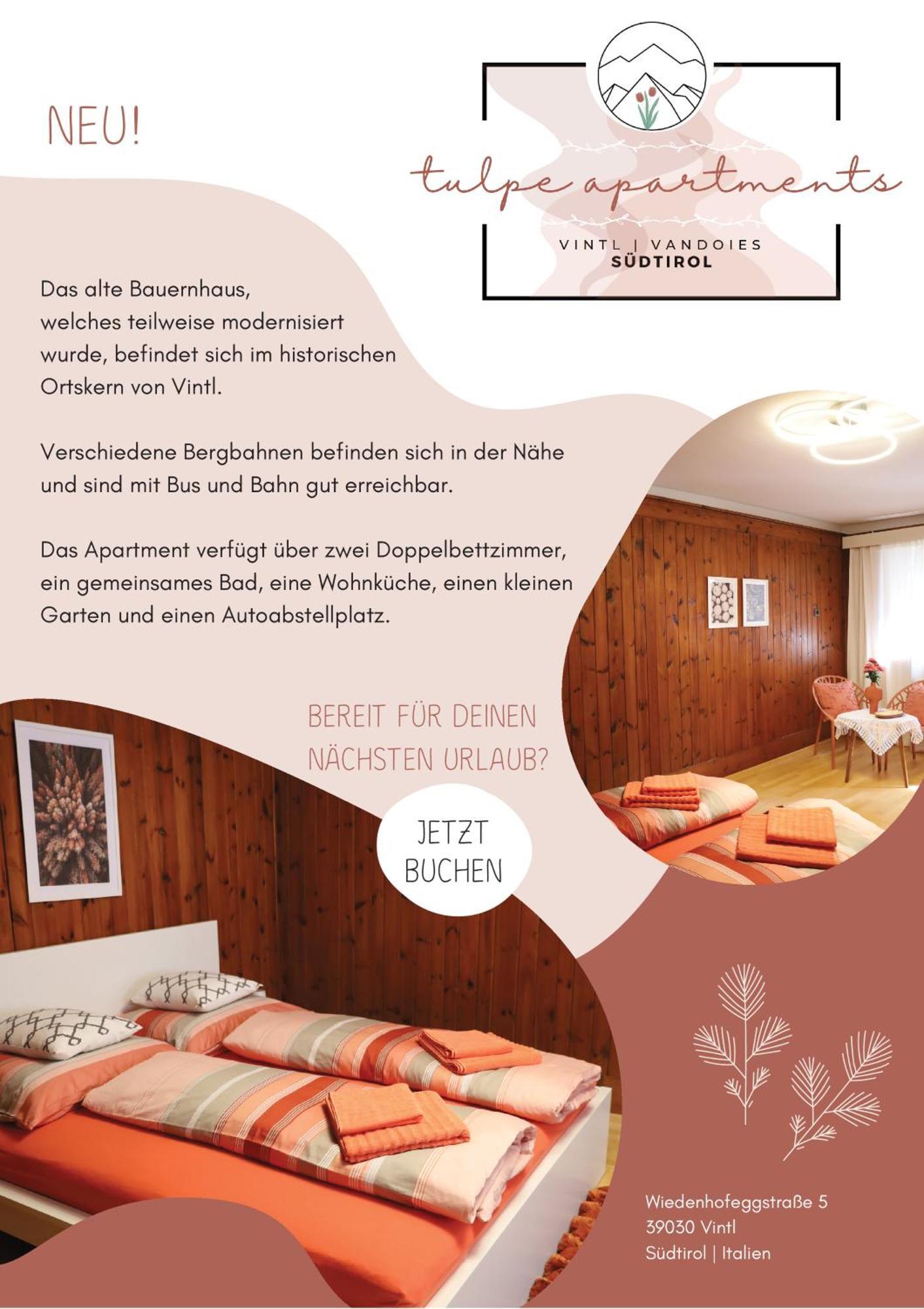 Tulpe Apartments Vandoies di Sotto  Екстериор снимка